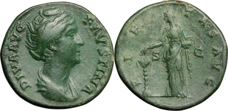 Faustina I, wife of Antoninus Pius (died 141 AD). AE As, Rome mint, after 141 AD...