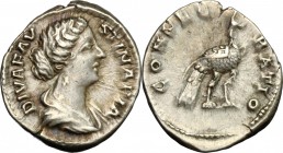 Faustina II, wife of Marcus Aurelius (died 176 AD).. AR Denarius, Rome mint, struck under Marcus Aurelius