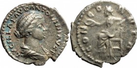 Lucilla, wife of Lucius Verus (died 183 AD).. AR Denarius