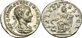 Severus Alexander (222-235 AD).. AR Denarius