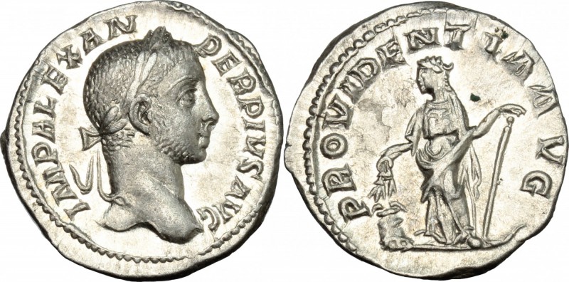 Severus Alexander (222-235 AD). AR Denarius, 231-235 AD. D/ IMP ALEXANDER AVG. L...