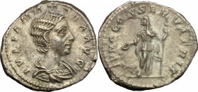 Julia Mamaea, mother of Severus Alexander (died 235 AD).. AR Denarius, Rome mint, 222-235 AD