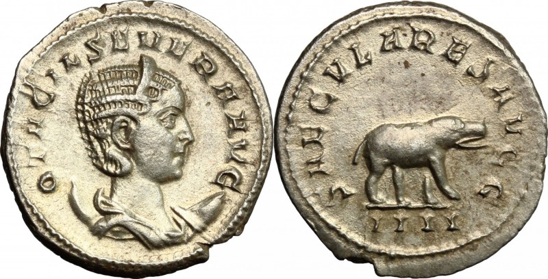 Otacilia Severa, wife of Philip I (244-249). AR Antoninianus, Rome mint. D/ OTAC...