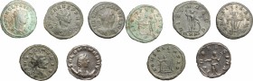Roman Empire.. Multiple lot of five (5) unclassified BI Antoniniani of Salonina, Claudius II, Tacitus (2) and Carinus