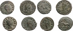 Roman Empire. Multiple lot of four (4) unclassified BI Antoniniani of Gallienus, Salonina and Probus