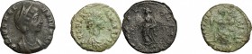 Roman Empire.. Multiple lot of two (2) unclassified AE4 of Helena and Aelia Flaccilla