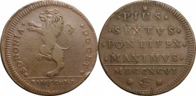Bologna.  Pio VI (1775-1799). 2 baiocchi 1796