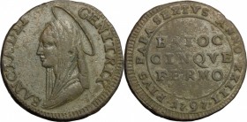 Fermo.  Pio VI (1775-1799). Madonnina da 5 baiocchi 1797