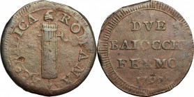 Fermo.  Repubblica Romana (1798-1799).. Due baiocchi 1798