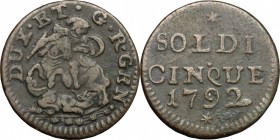 Genova.  Dogi Biennali (1528-1797). Da 5 soldi 1792