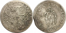 Guastalla.  Ferrante II Gonzaga (1622-1630), Duca. Da 4 soldi 1623 con Santa Barbara