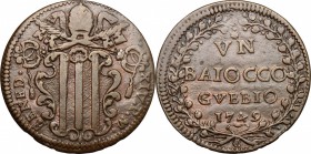 Gubbio.  Benedetto XIV (1740-1758). Baiocco 1749