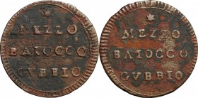 Gubbio.  Repubblica Romana (1798-1799).. Mezzo baiocco