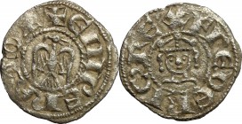 Messina.  Enrico VI (1194-1197) con il figlio Federico (1196). Denaro, 1196-1197
