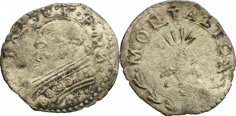 Montalto. Sisto V (1585-1590). Baiocco. CNI 77. M. 130. Berm. 1384. MI. g. 0.77 ...