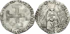 Napoli.  Ferdinando I d'Aragona (1458-1494).. Coronato, sigla M