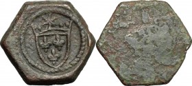 Napoli.  Periodo di Carlo VIII. Peso monetale con scudo di Francia
