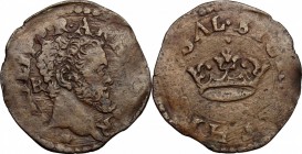 Napoli.  Filippo II (1554-1598).. Due cavalli, sigla IBR