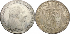 Napoli.  Ferdinando IV di Borbone (1759-1816).. Piastra 1796