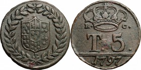 Napoli.  Ferdinando IV di Borbone (1759-1816).. 5 tornesi 1797