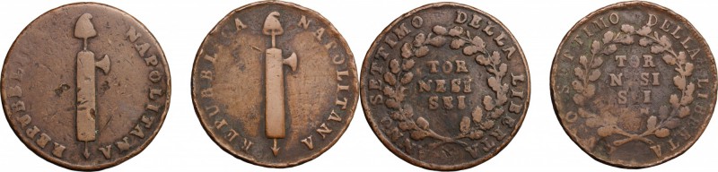 Napoli. Repubblica Partenopea (23 gennaio-19 giugno 1799). Lotto di due monete: ...