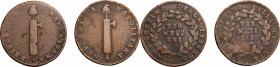 Napoli.  Repubblica Partenopea (23 gennaio-19 giugno 1799). Lotto di due monete: 6 tornesi e 6 tornesi Z N