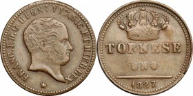Napoli.  Francesco I di Borbone (1825-1830). Tornese 1827
