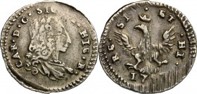 Palermo.  Carlo di Borbone (1734-1759). 1/2 tarì 1751