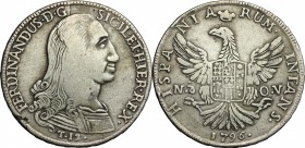 Palermo.  Ferdinando III (1759-1816). 12 tarì 1796 sigle Nd OV, Nicola d'Orgemont Vigevi zecchiere