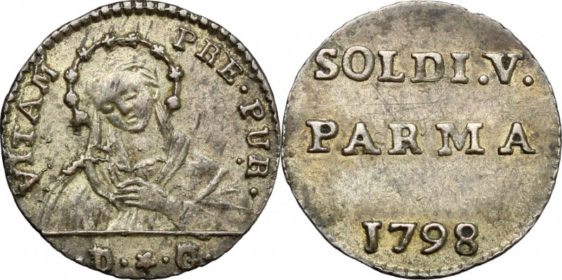 Parma. Ferdinando di Borbone (1765-1802). Parpagliola 1798. MIR 1087/7. MI. g. 0...