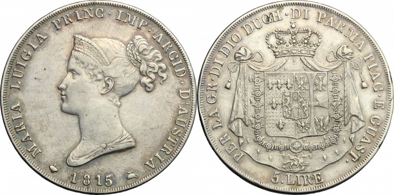 Parma. Maria Luigia (1815-1847). 5 lire 1815. Pag. 5. Mont. 115. AG. mm. 37.50 R...