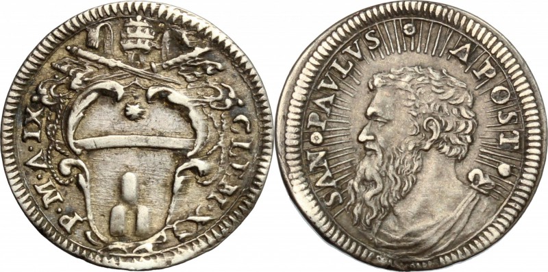 Roma. Clemente XI (1700-1721). Grosso A. IX. CNI 138. M. 151. Berm. 2428. AG. g....