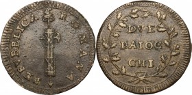 Roma.  Repubblica Romana (1798-1799). Due baiocchi