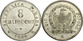 Roma.  Seconda Repubblica Romana (1849). 8 baiocchi 1849