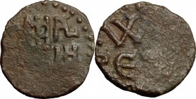 Salerno.  Guglielmo II (1166-1189). Follaro con fortezza e W REX II