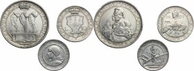 San Marino.  Seconda monetazione (1931-1938).. Serie 1931: 20 lire (qSPL) , 10 lire e 5 lire