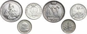 San Marino.  Seconda monetazione (1931-1938).. Serie 1932: 20 lire (qSPL/SPL) , 10 lire e 5 lire