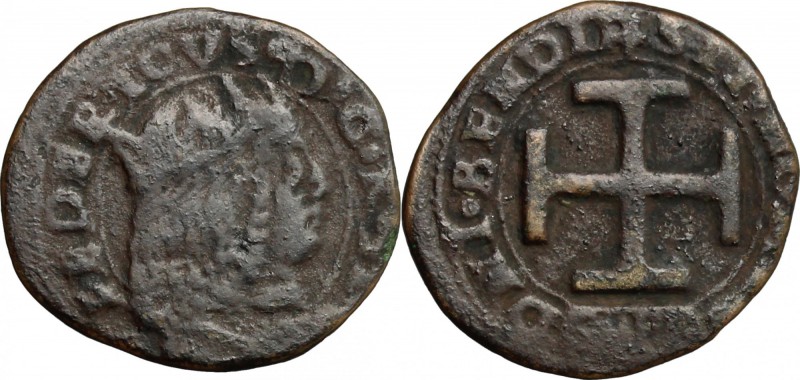 Sulmona. Federico III d'Aragona (1496-1501). Sestino. CNI 1 var. MIR 794. CU. g....