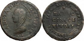Tivoli.  Pio VI (1775-1799).. Madonnina da 5 baiocchi 1797