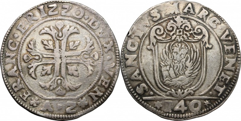 Venezia. Francesco Erizzo (1631-1646). Scudo della croce, sigle AZ (Alvise Zusto...