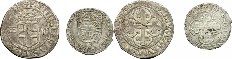 Casa Savoia. Emanuele Filiberto Duca (1559-1580). Lotto di due monete: 4 grossi ...