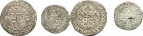 Emanuele Filiberto Duca (1559-1580). Lotto di due monete: 4 grossi  1556 e soldo 1564