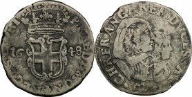 Carlo Emanuele II sotto la reggenza della madre (1639-1648). 5 soldi 1648