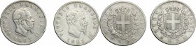 Vittorio Emanuele II  (1861-1878). Lotto di 2 monete da 2 lire: 1863 T e 1863 N