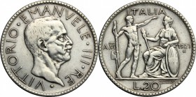 Vittorio Emanuele III (1900-1943).. 20 lire 1927 A. VI