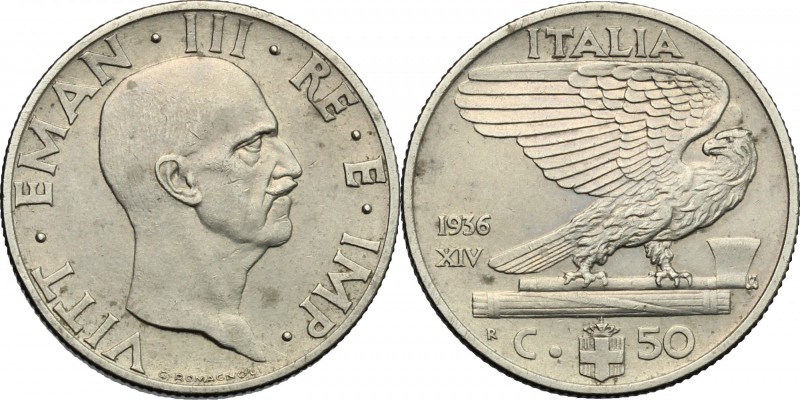 Regno di Italia. Vittorio Emanuele III (1900-1943). 50 centesimi 1936. Pag. 818....