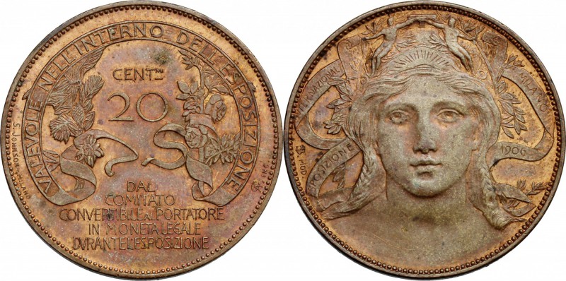 Regno di Italia. Vittorio Emanuele III (1900-1943). 20 centesimi Esposizione di ...