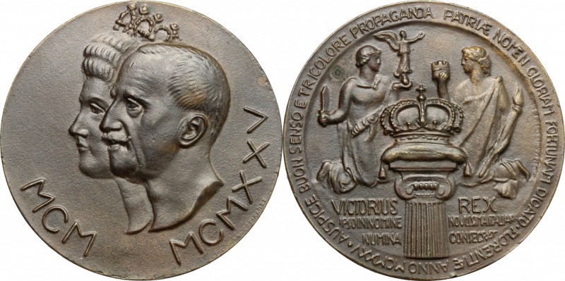 Regno di Italia. Vittorio Emanuele III (1900-1943). Medaglia Giubileo reale. Cas...