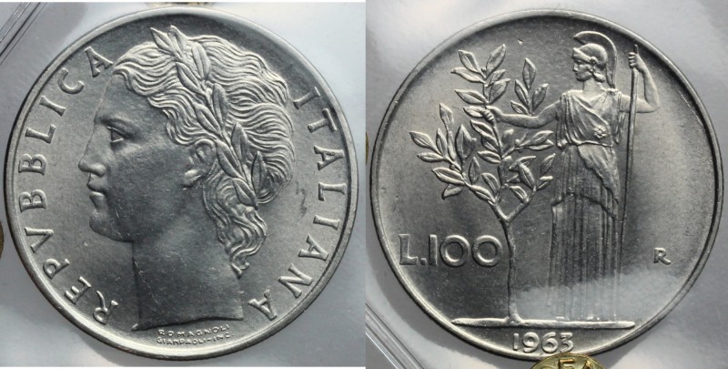 100 lire 1963. Mont. 16. AC. FDC. Perizia Gaudenzi.
