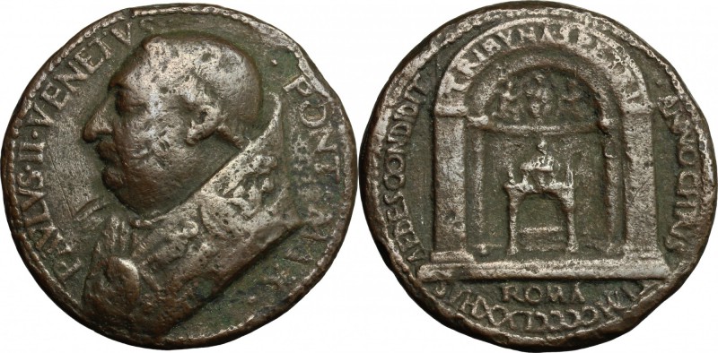 Paolo II (1464-1471), Pietro Barbo di Venezia. Medaglia 1470 per la nuova abside...